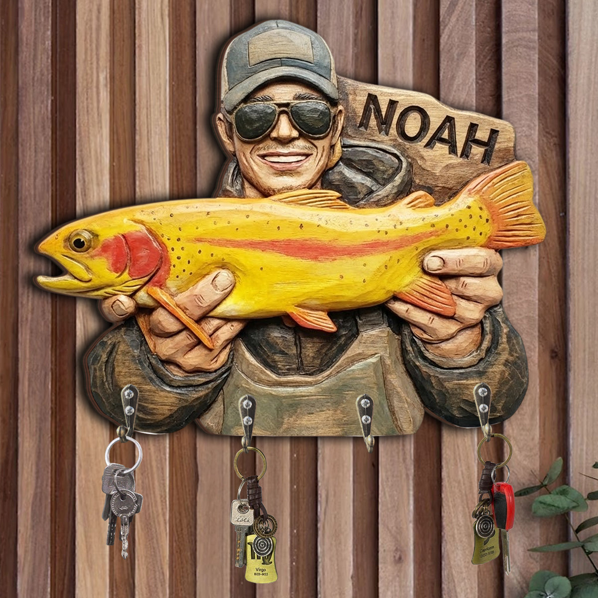 Custom From Any Photo - Personalized Fishing Custom Shaped Hanging Rack