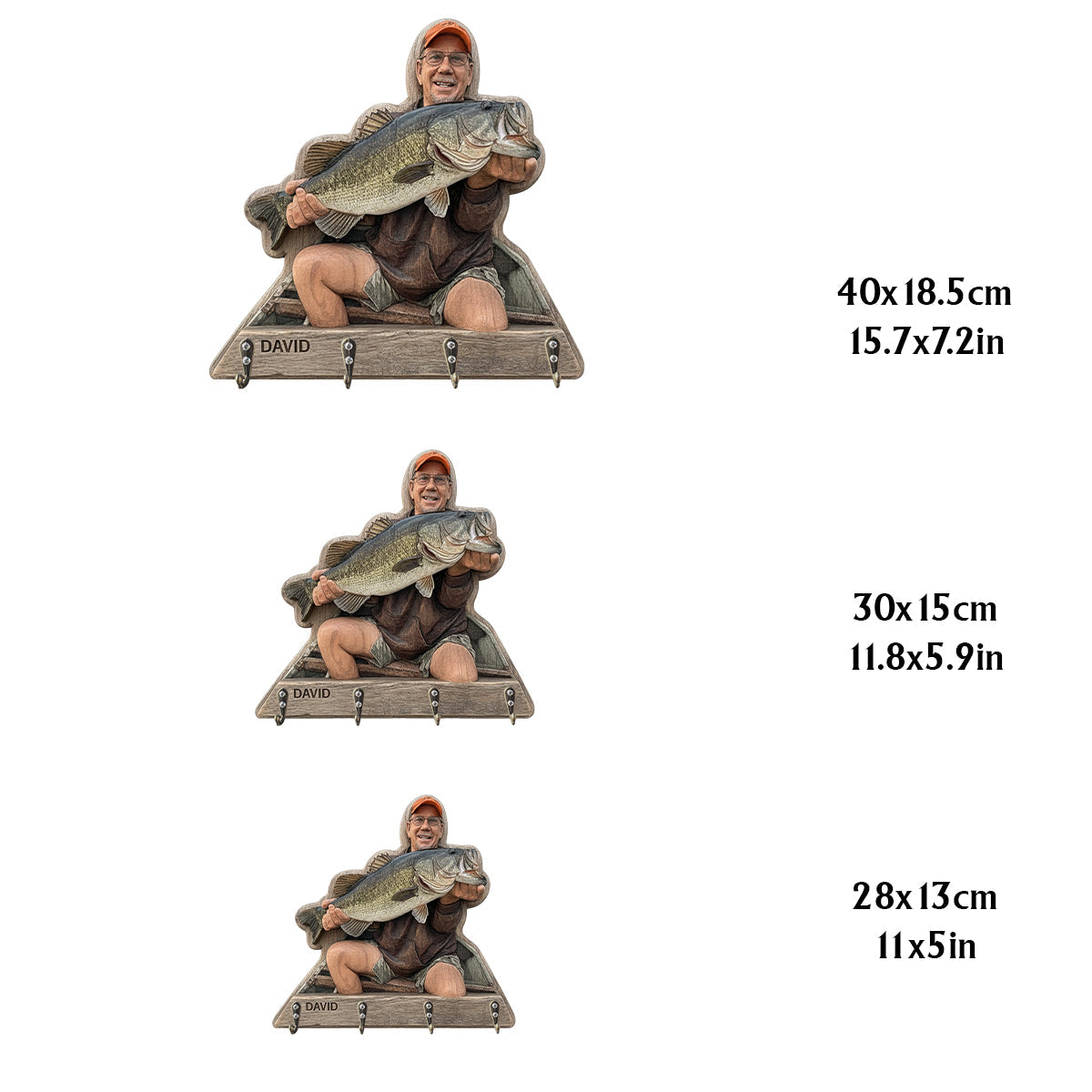 Custom From Any Photo - Personalized Fishing Custom Shaped Hanging Rack