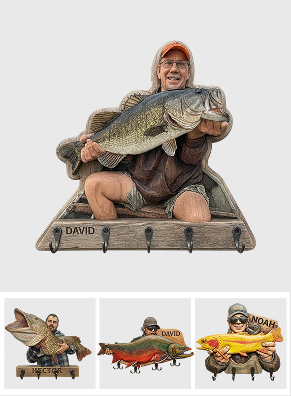 Custom From Any Photo - Personalized Fishing Custom Shaped Hanging Rack