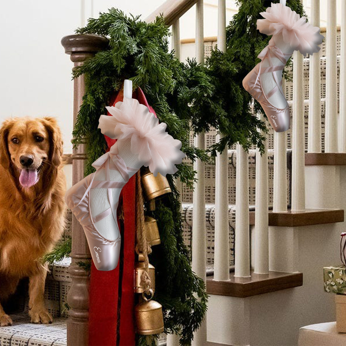 Cadeau idéal pour les passionnés de ballet - Chaussette de Noël personnalisée en forme de ballerine
