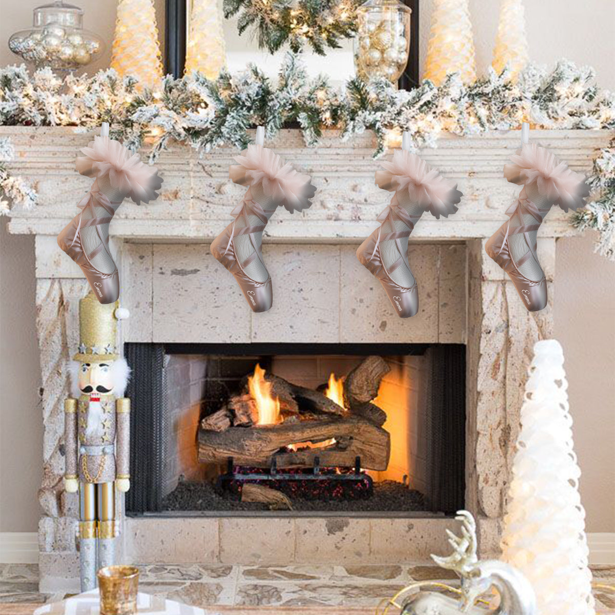 Cadeau idéal pour les passionnés de ballet - Chaussette de Noël personnalisée en forme de ballerine
