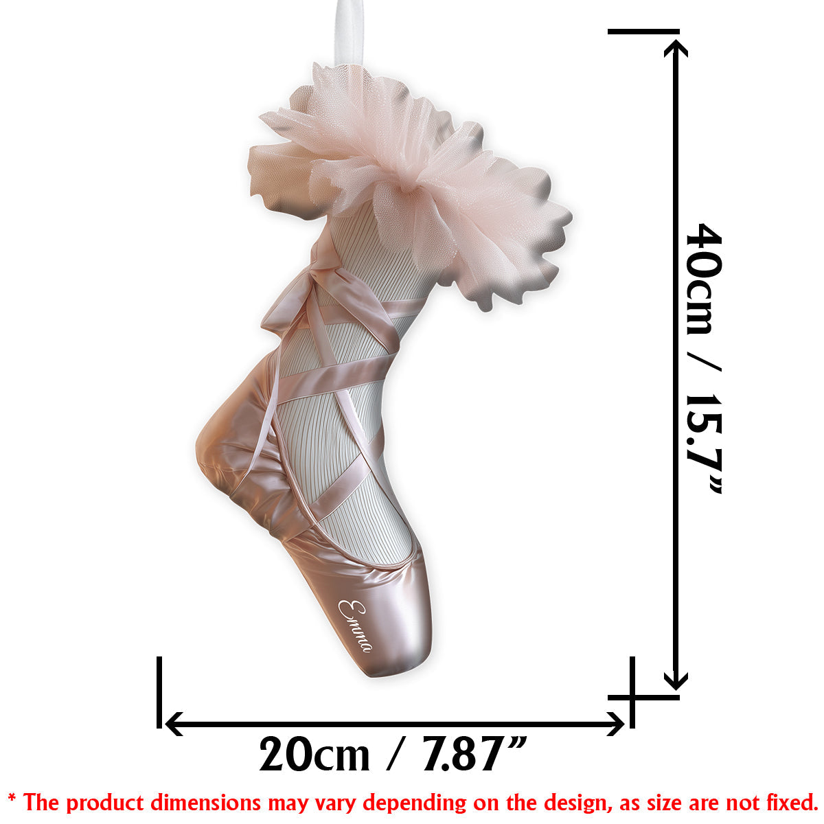 Cadeau idéal pour les passionnés de ballet - Chaussette de Noël personnalisée en forme de ballerine