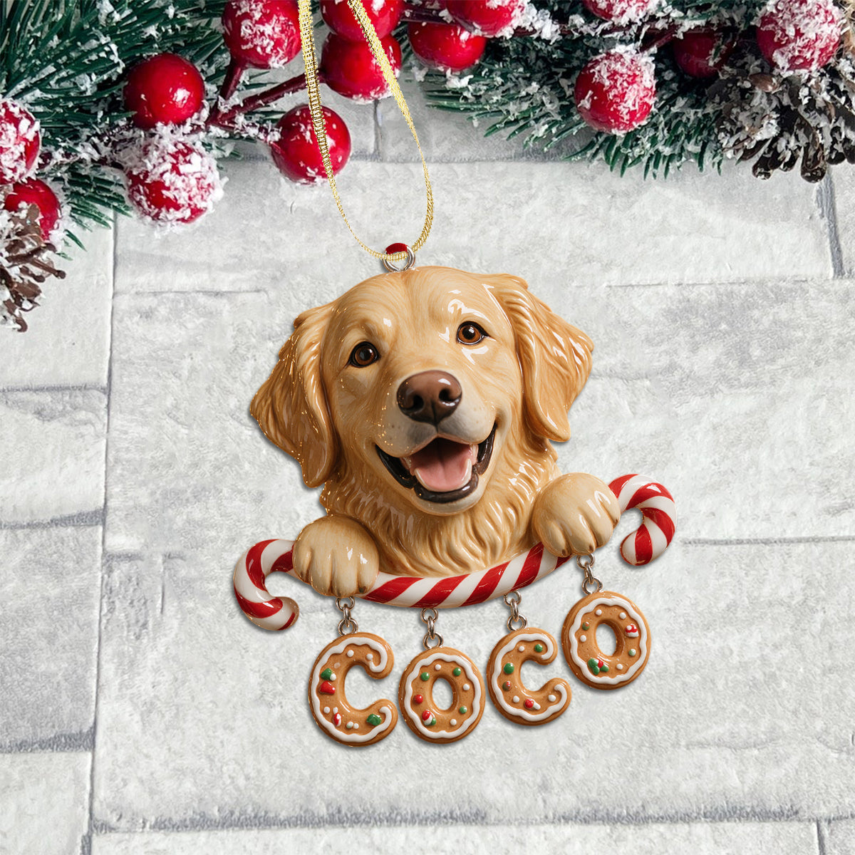 A Very Merry Woofmas - Personalized Dog Ornament With Charm