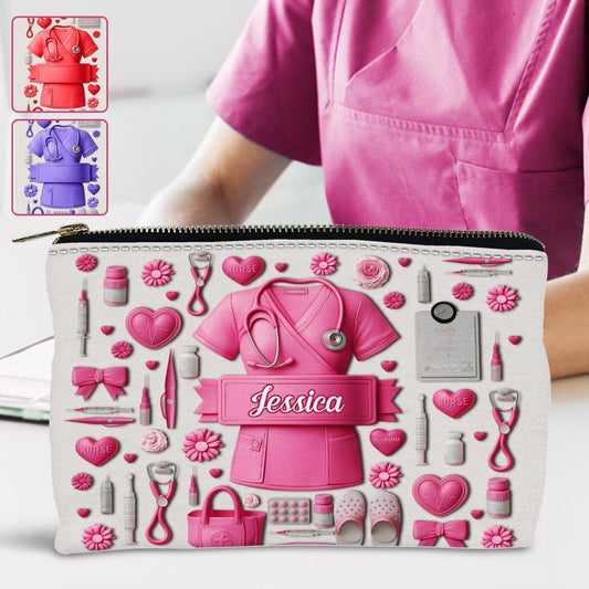 Nursing Is A Work Of Heart - Personalized Nurse Pouch