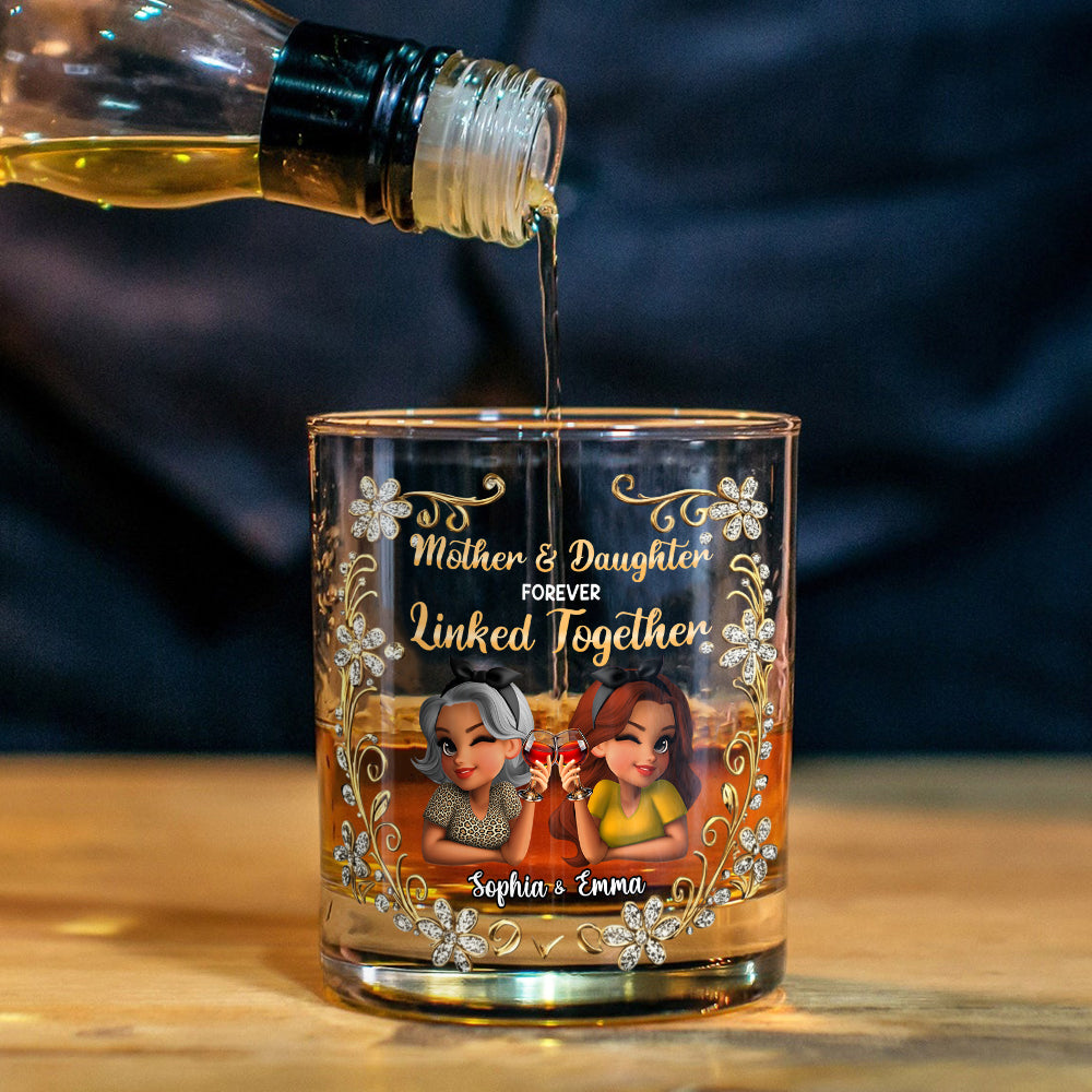 Mère et fille unies pour toujours - Verre à whisky personnalisé pour maman