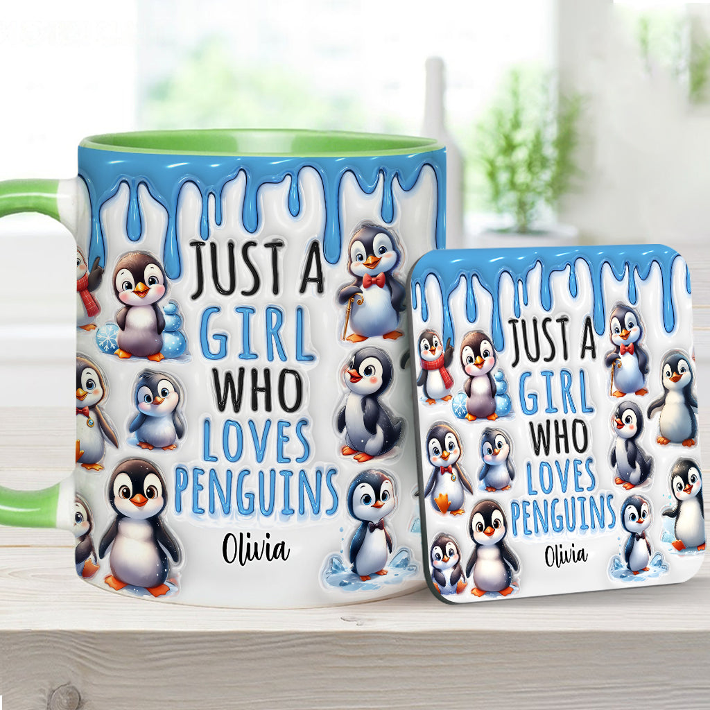 Mug personnalisé « Juste une fille qui aime les pingouins »