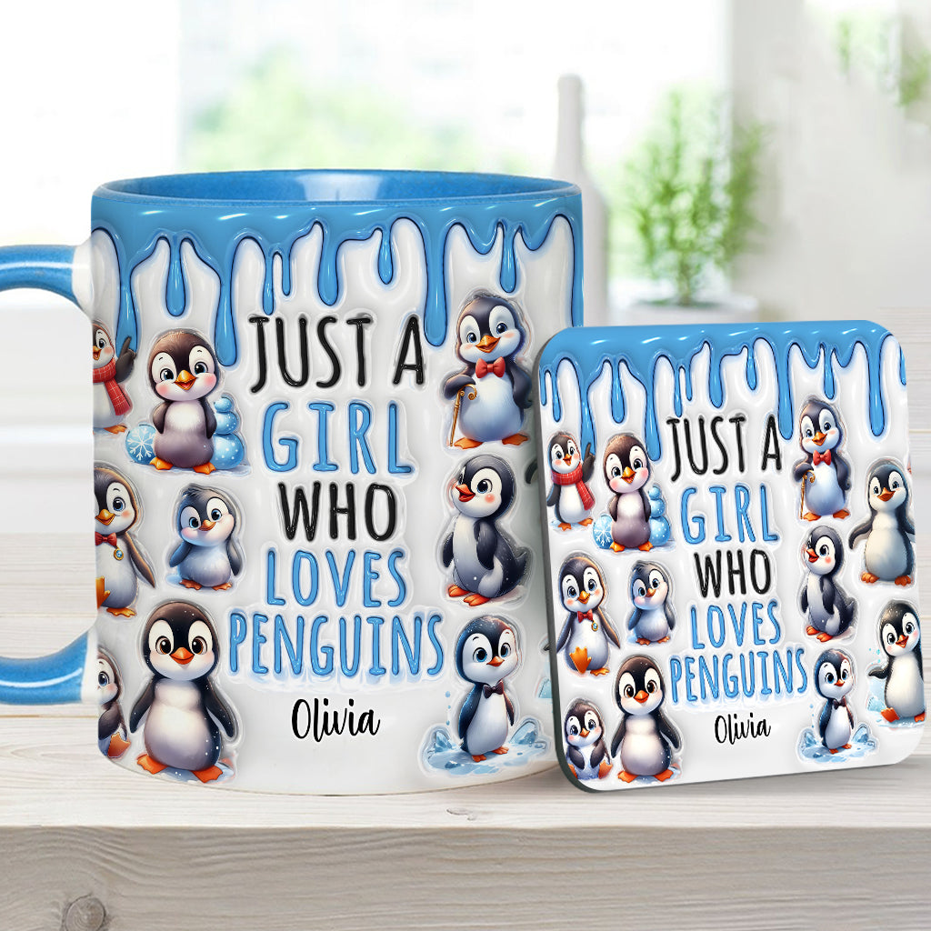 Mug personnalisé « Juste une fille qui aime les pingouins »