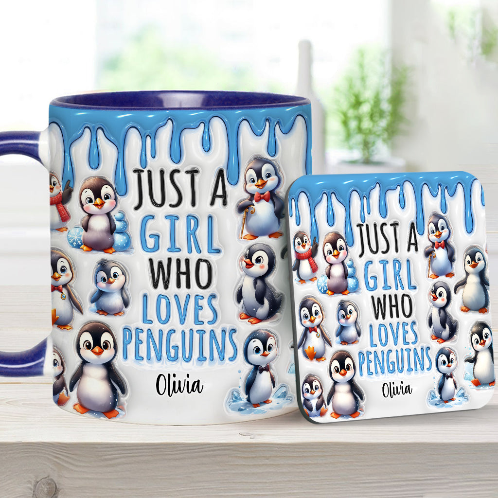 Mug personnalisé « Juste une fille qui aime les pingouins »