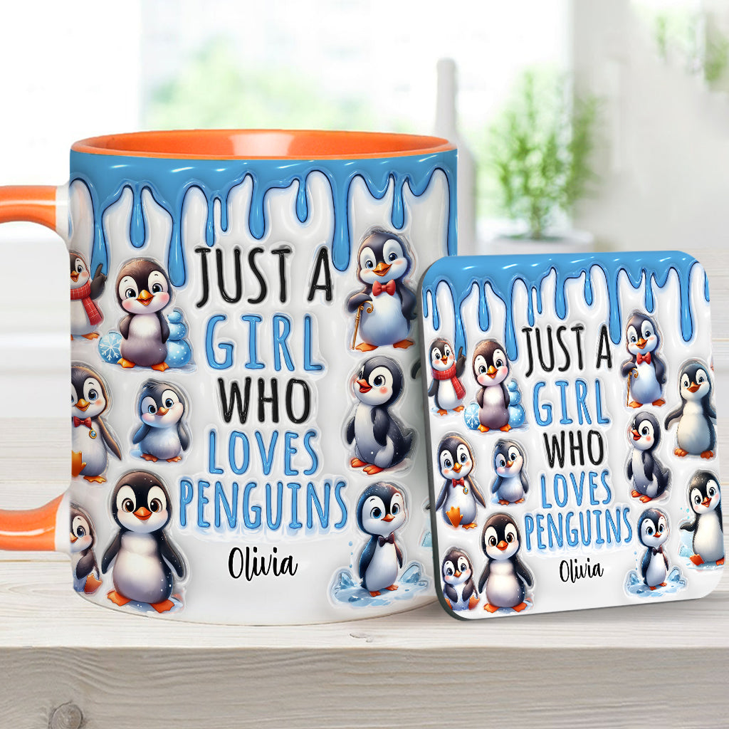 Mug personnalisé « Juste une fille qui aime les pingouins »