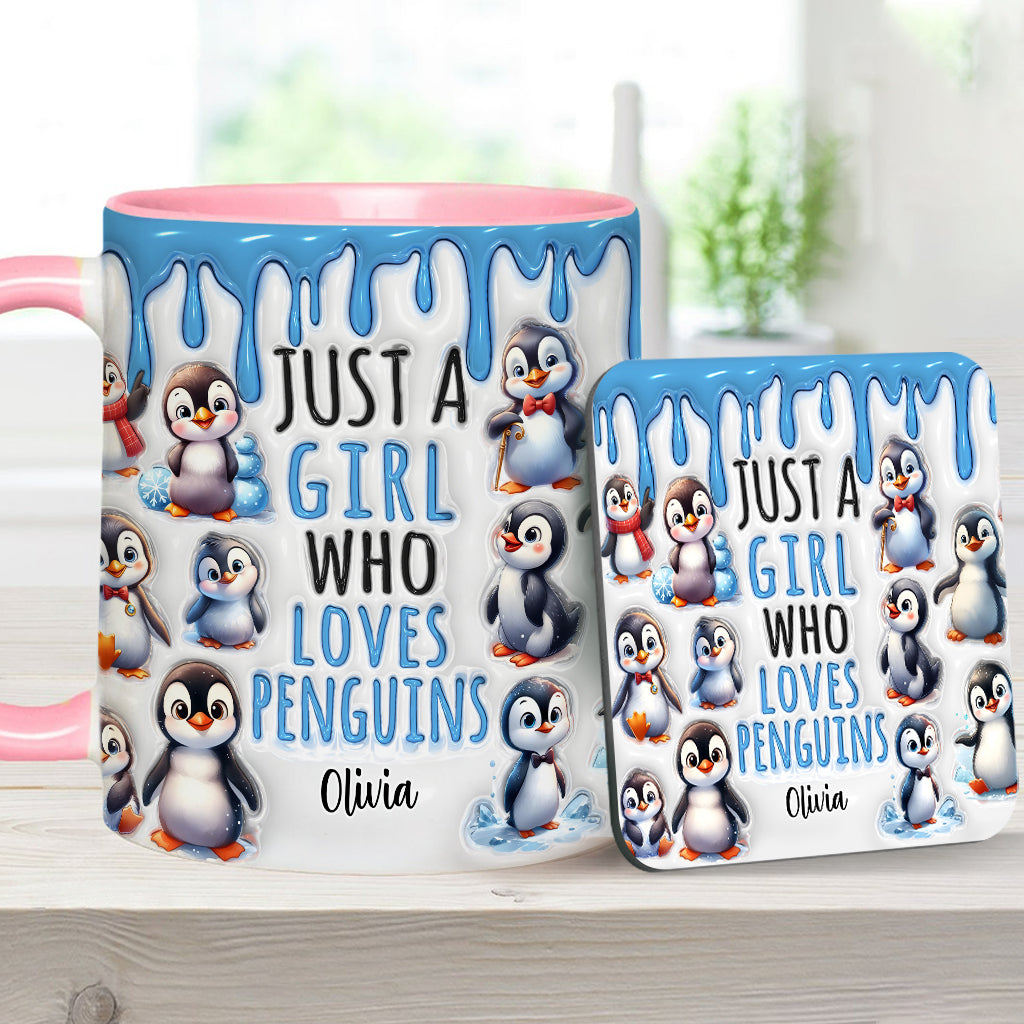 Mug personnalisé « Juste une fille qui aime les pingouins »