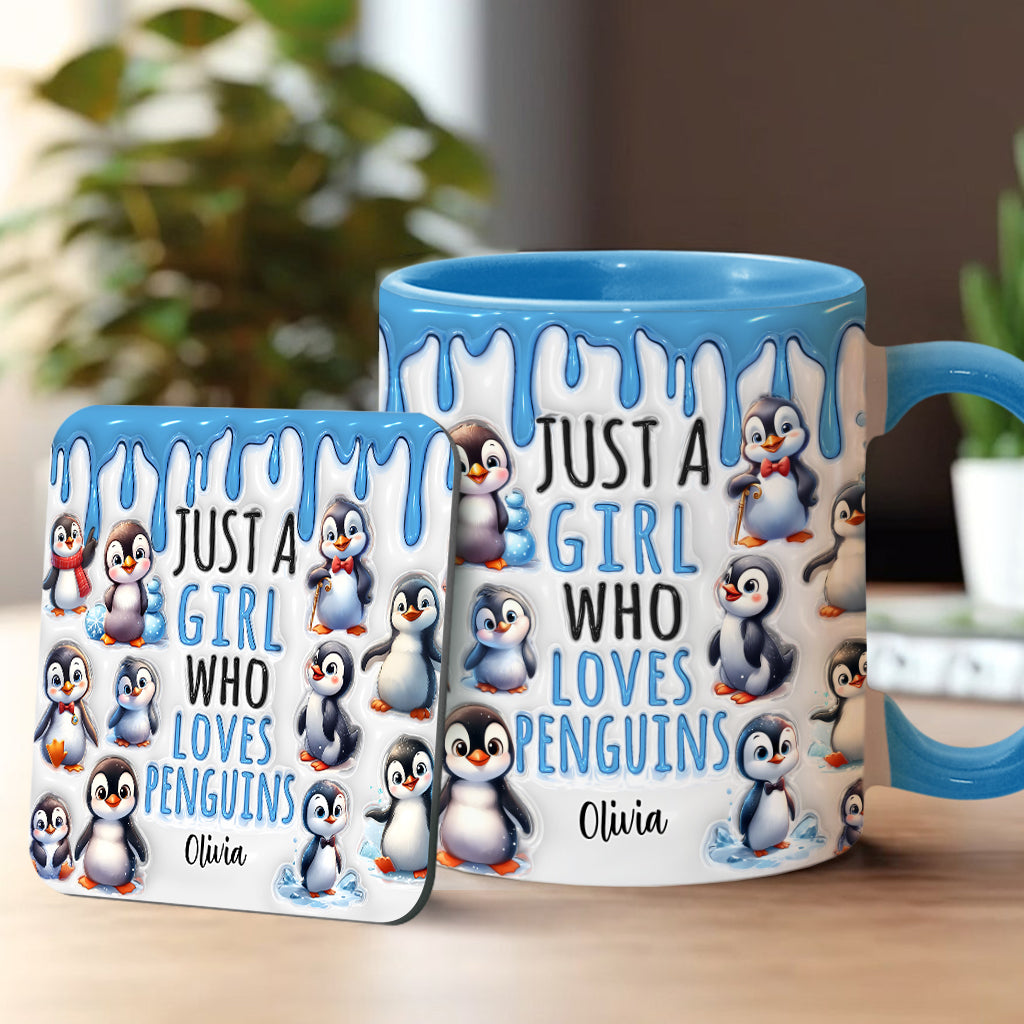 Mug personnalisé « Juste une fille qui aime les pingouins »