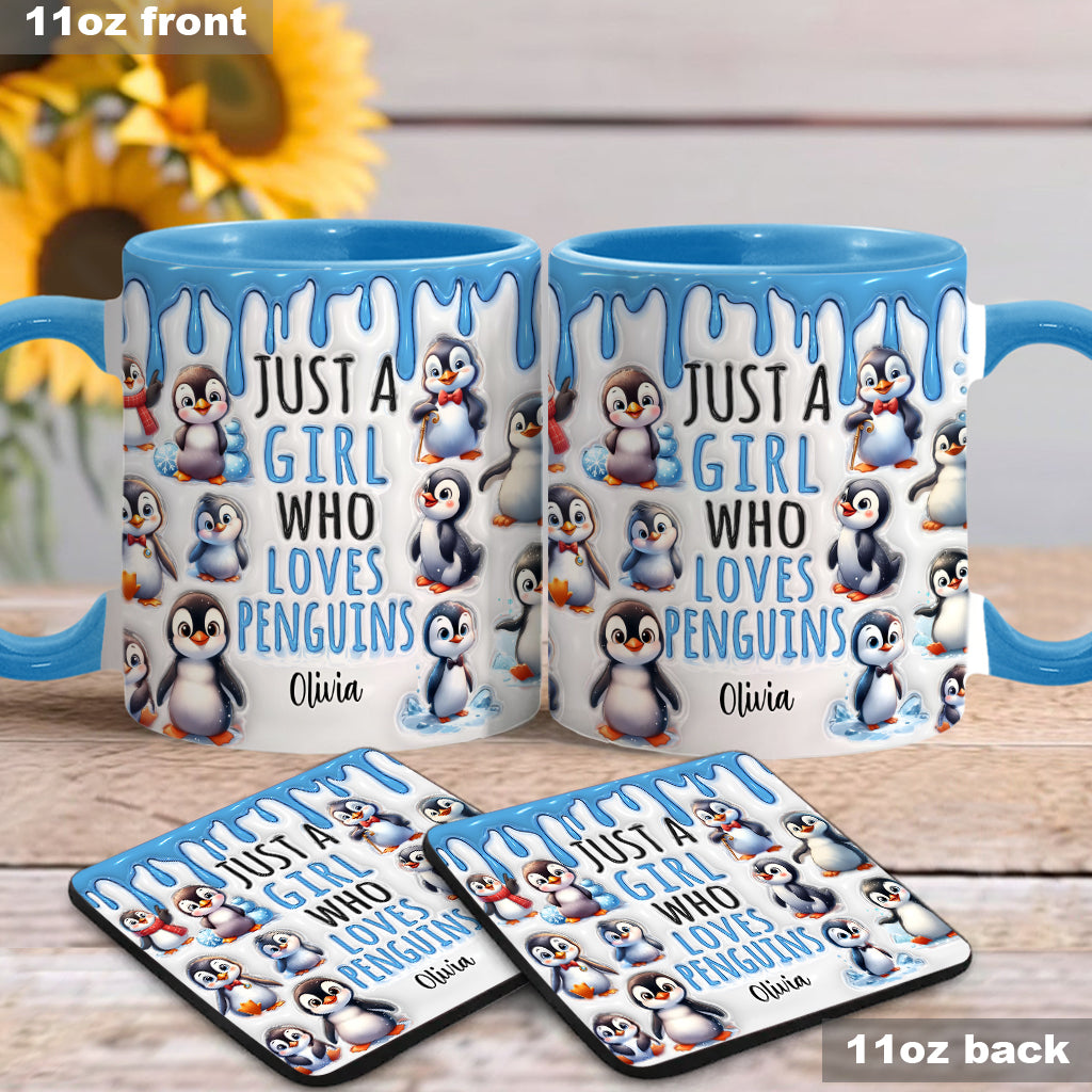 Mug personnalisé « Juste une fille qui aime les pingouins »