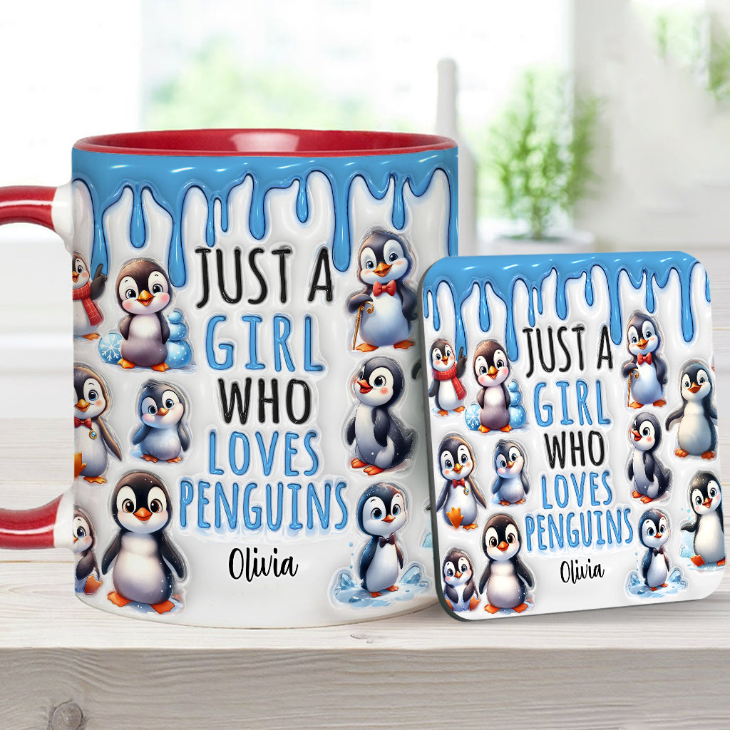Mug personnalisé « Juste une fille qui aime les pingouins »