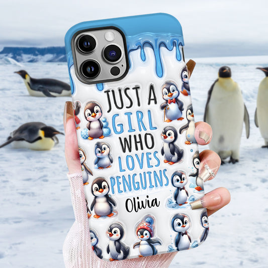 Just A Girl Who Loves Penguins - Personalized Penguin Lover Full Print Phone Case