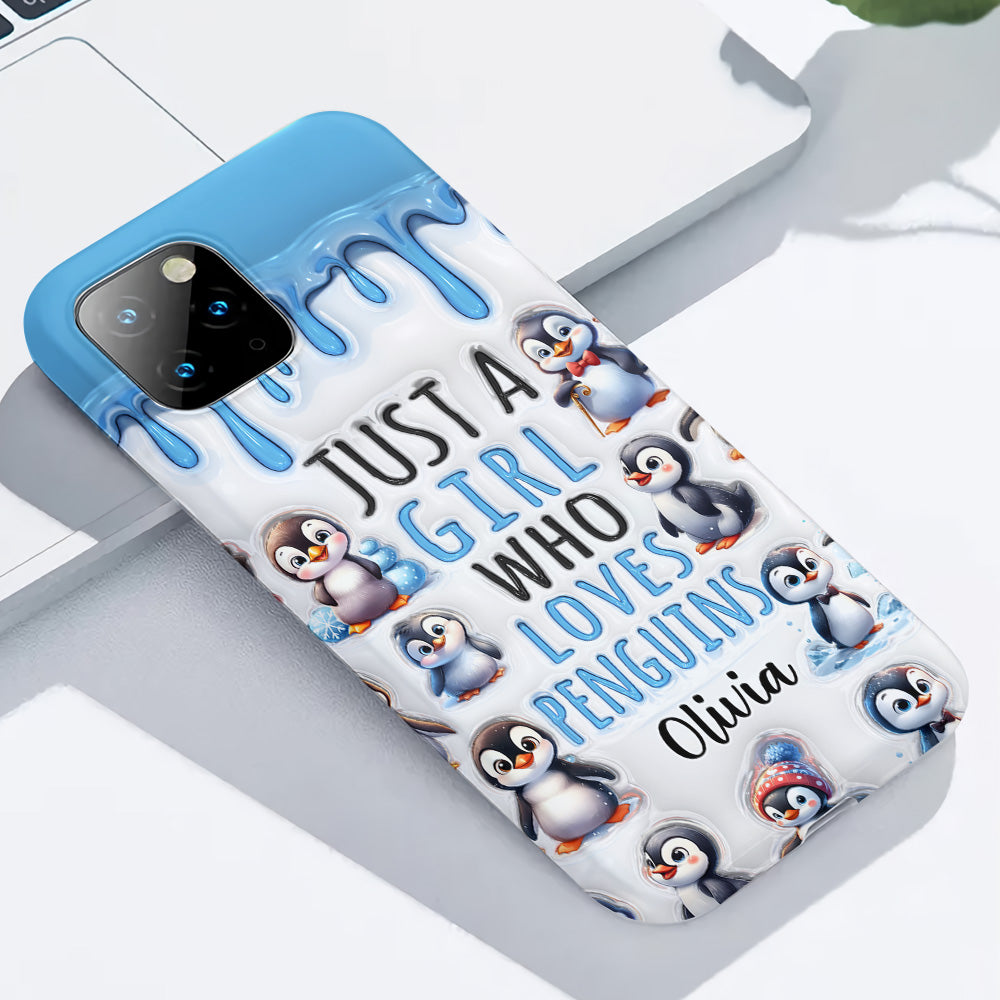 Just A Girl Who Loves Penguins - Personalized Penguin Lover Full Print Phone Case