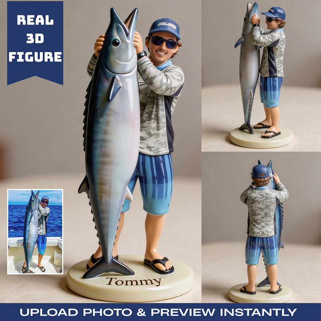 Figurine 3D Personnalisée Réelle à Partir de n'importe quelle Photo - Figurine de Pêche Premium 3D