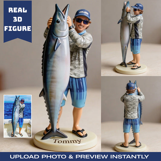 Figurine 3D Personnalisée Réelle à Partir de n'importe quelle Photo - Figurine de Pêche Premium 3D