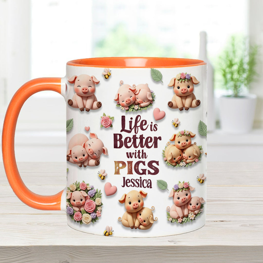 Mug personnalisé « Juste une fille qui aime les cochons »