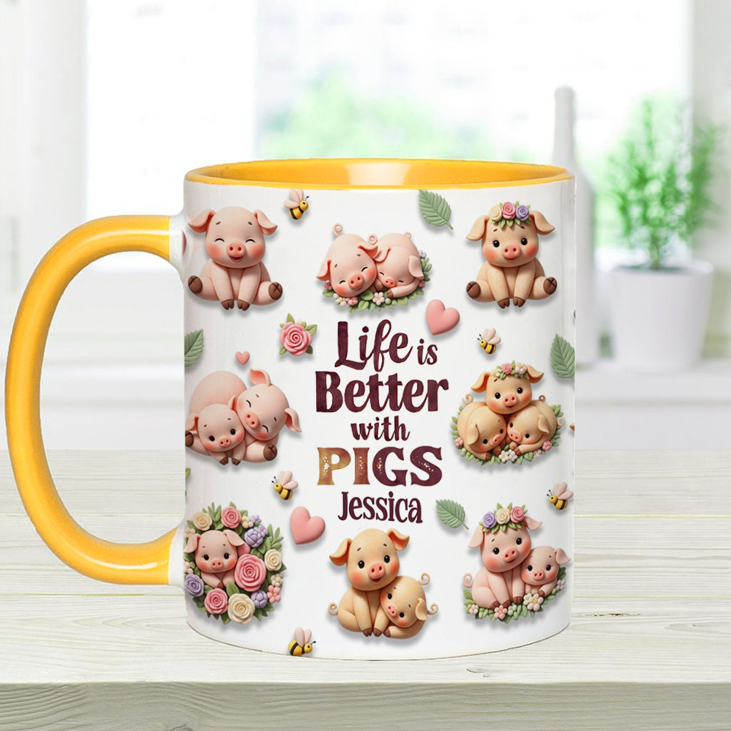 Mug personnalisé « Juste une fille qui aime les cochons »
