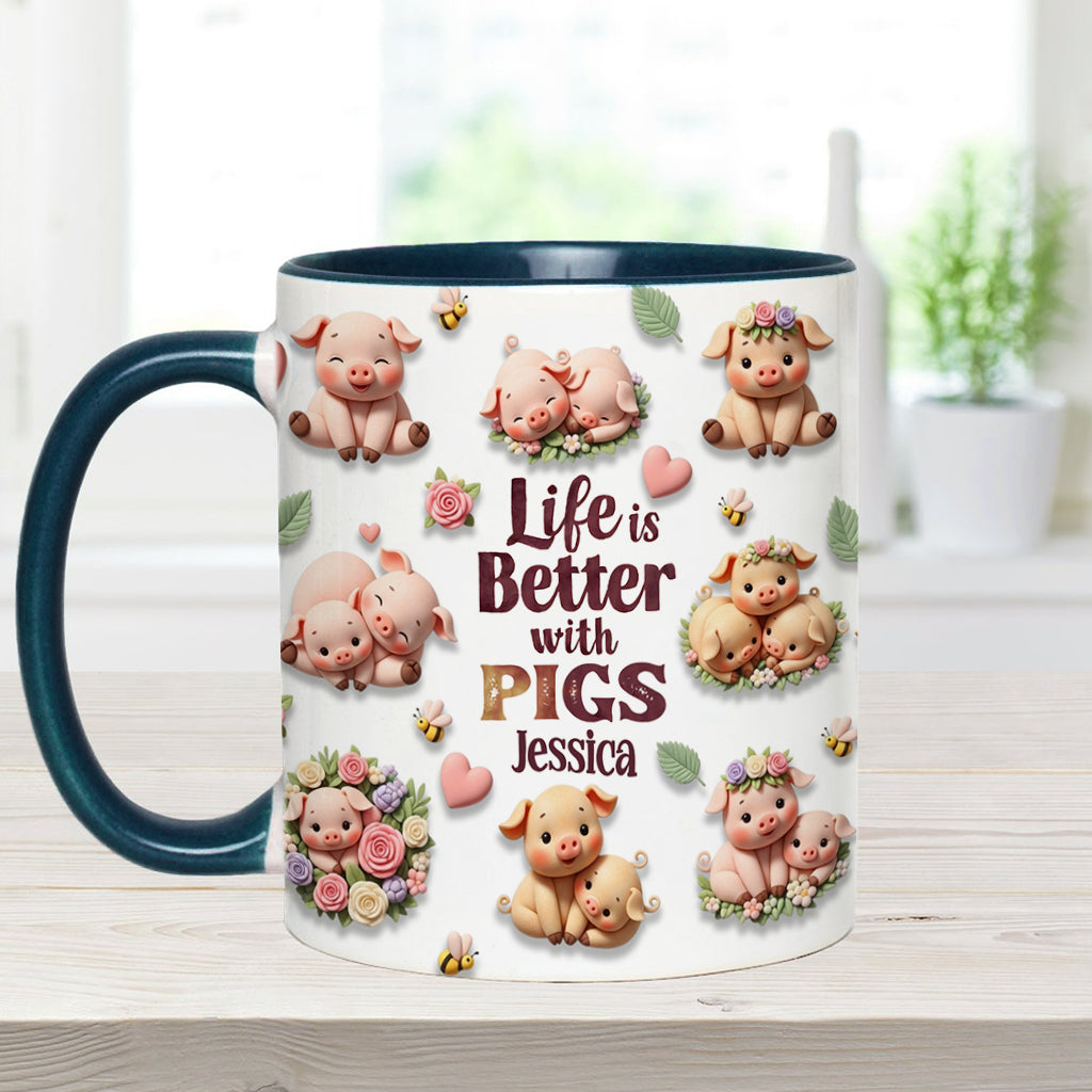 Mug personnalisé « Juste une fille qui aime les cochons »