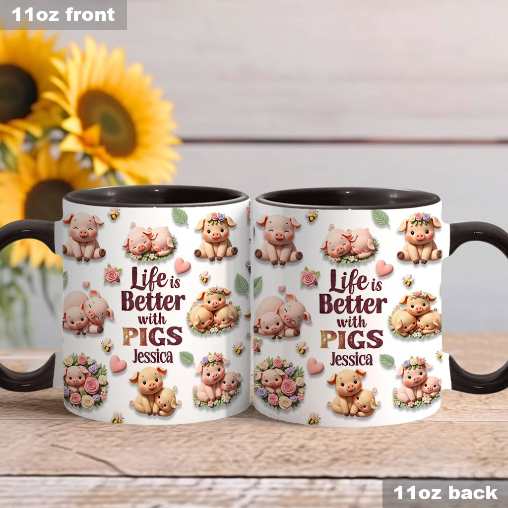 Mug personnalisé « Juste une fille qui aime les cochons »