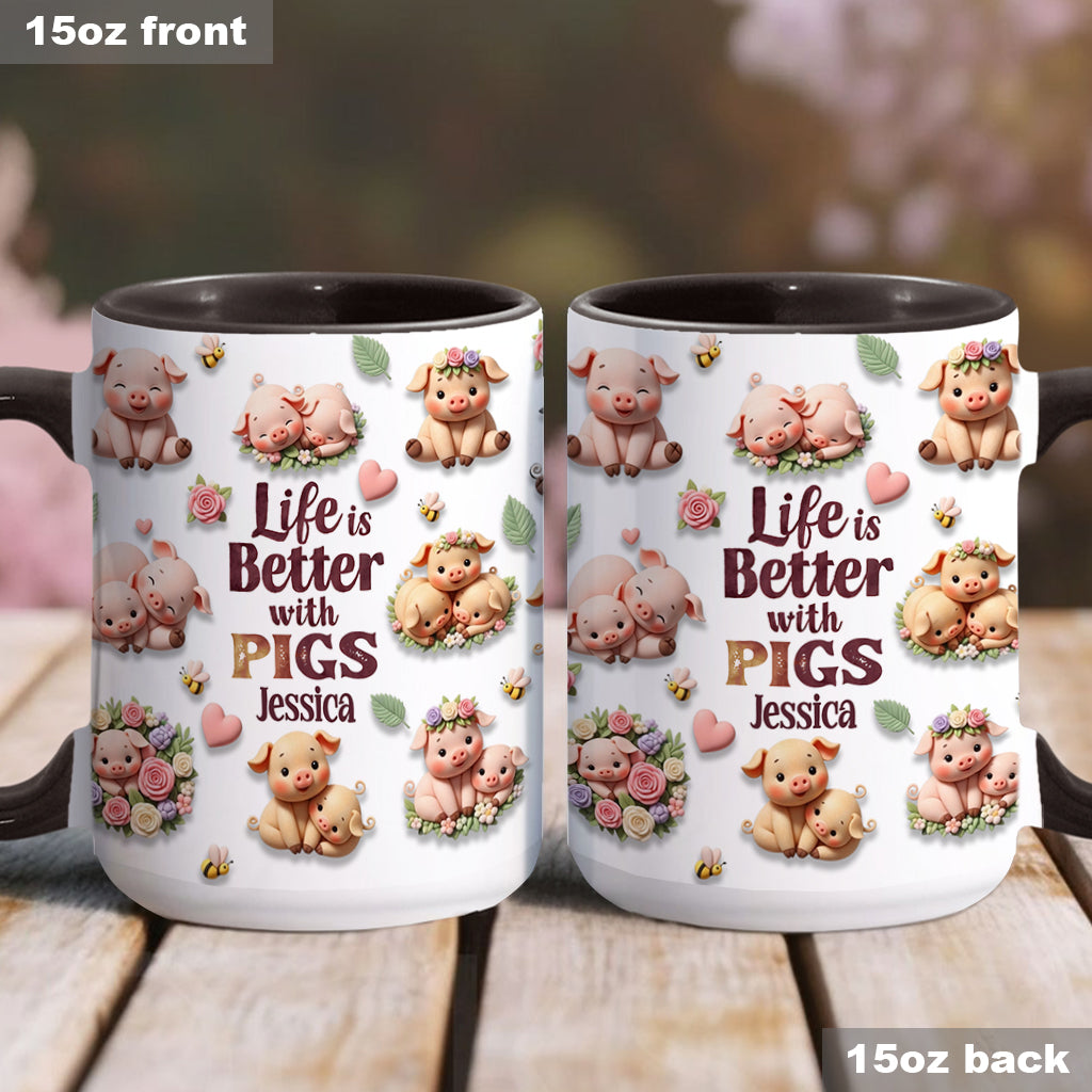 Mug personnalisé « Juste une fille qui aime les cochons »