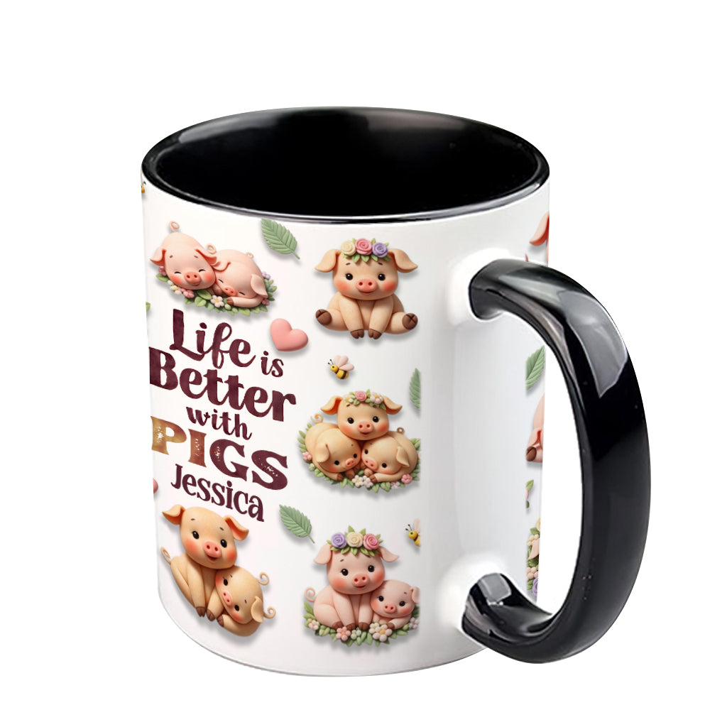 Mug personnalisé « Juste une fille qui aime les cochons »