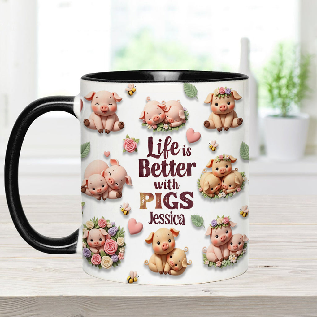 Mug personnalisé « Juste une fille qui aime les cochons »