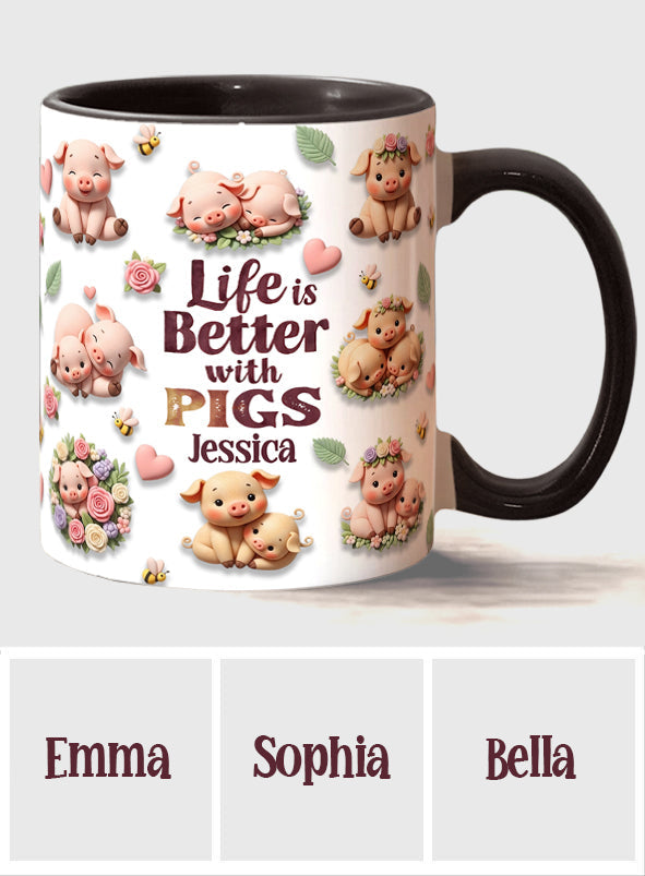 Mug personnalisé « Juste une fille qui aime les cochons »