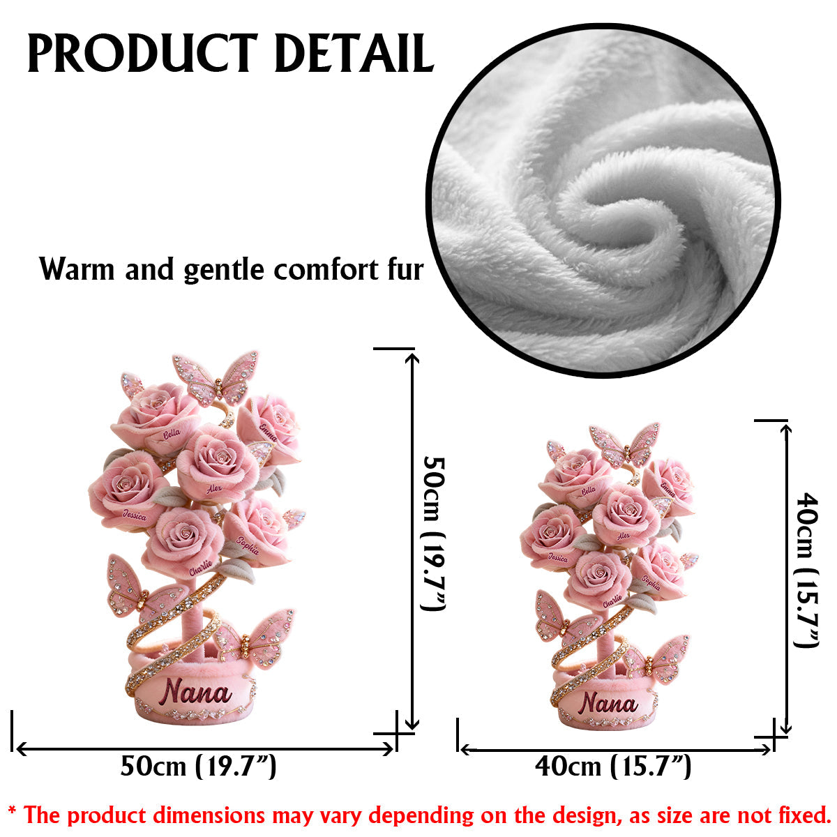 Grandma And Mom's Garden - Personalized Mother Faux Fur Shaped Pillow