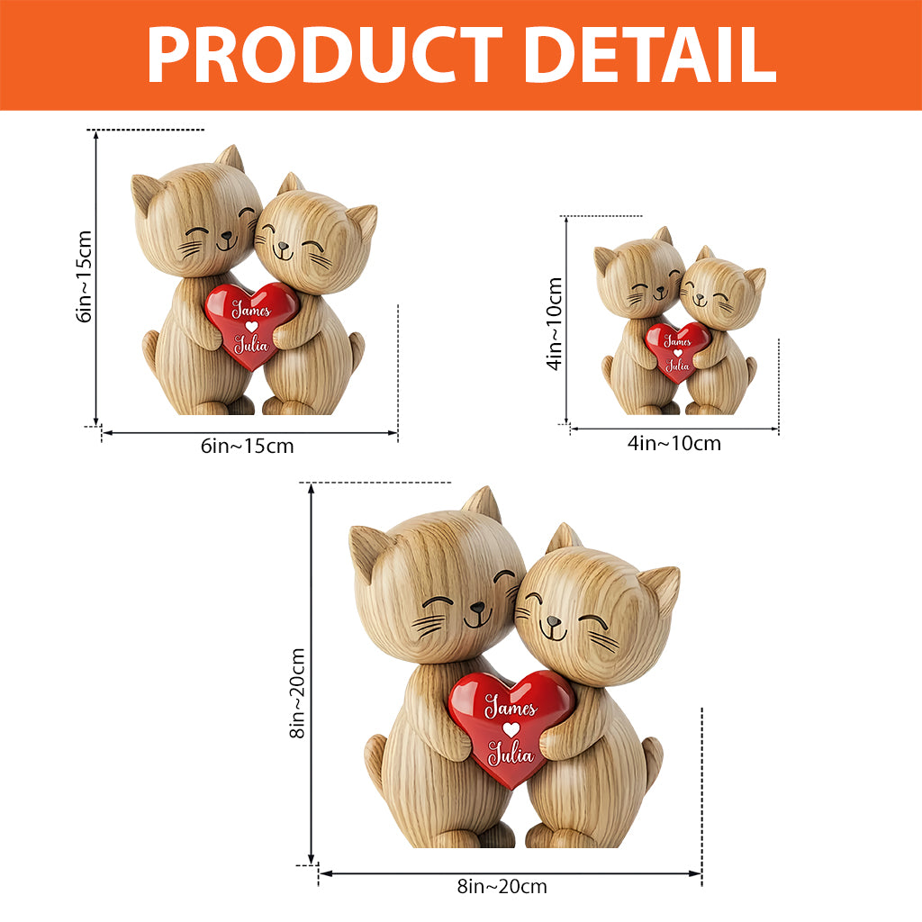 Cute Cat Couple - Personalized Cat Custom Shaped Acrylic Plaque