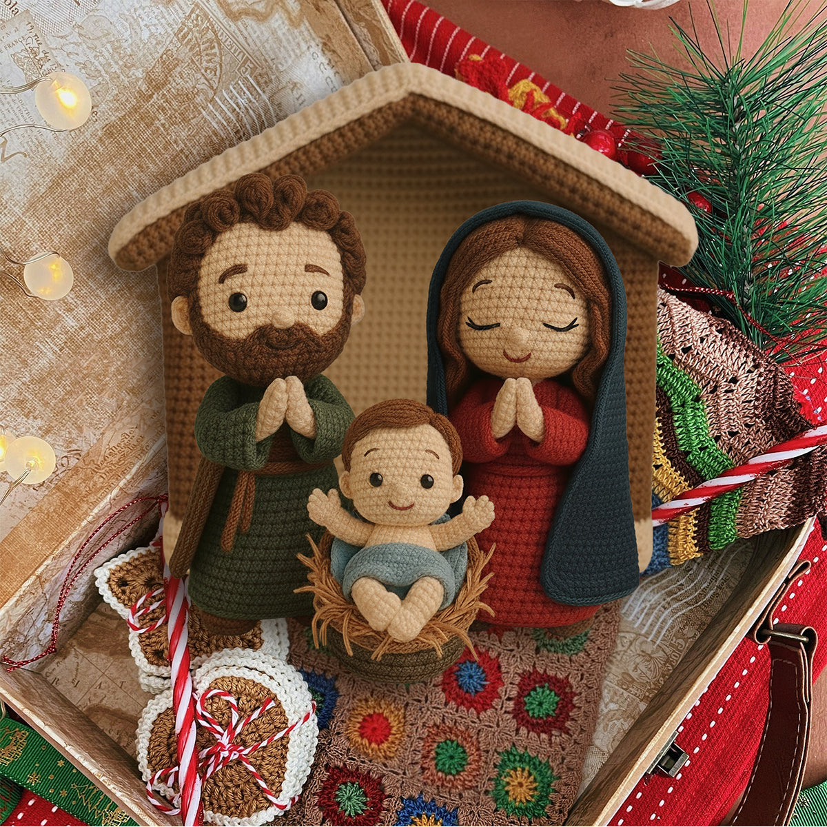 Nativity Scene Jesus - Personalized Christian Handmade Crochet Ornament