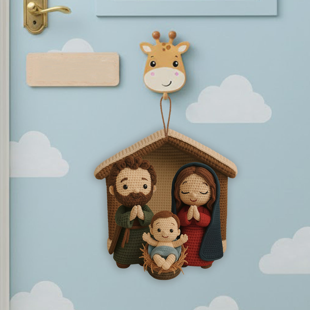 Nativity Scene Jesus - Personalized Christian Handmade Crochet Ornament