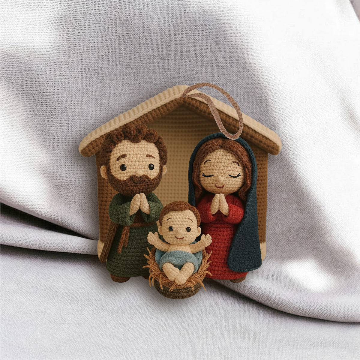Nativity Scene Jesus - Personalized Christian Handmade Crochet Ornament