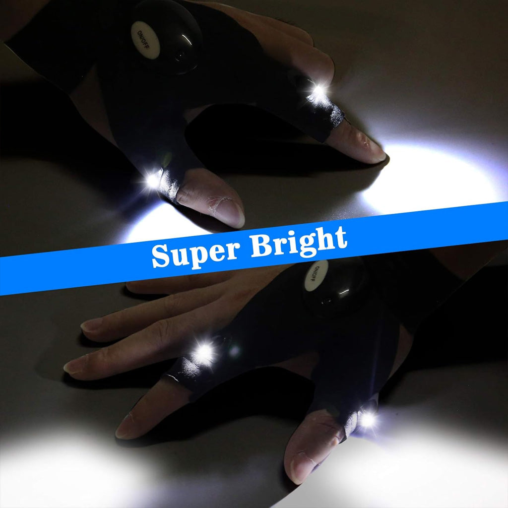 Gants avec lampe torche LED