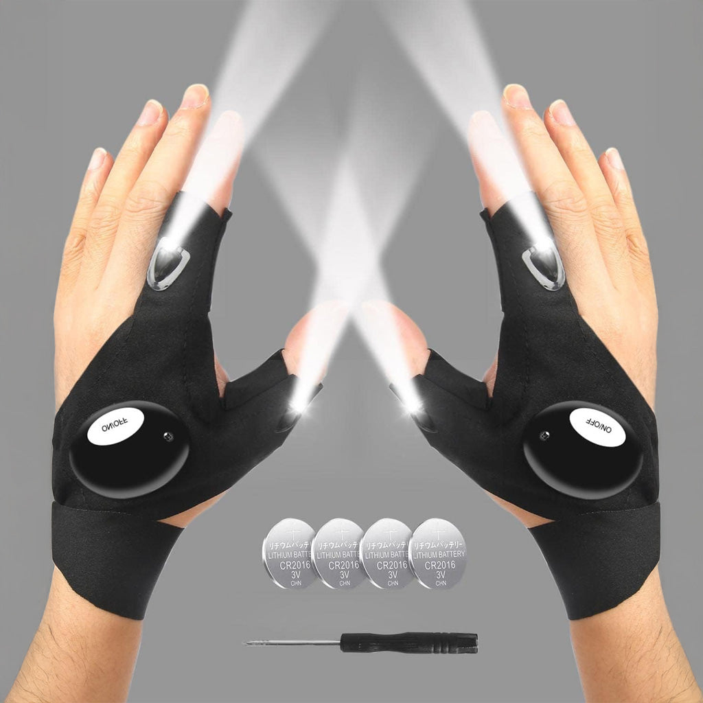 Gants avec lampe torche LED