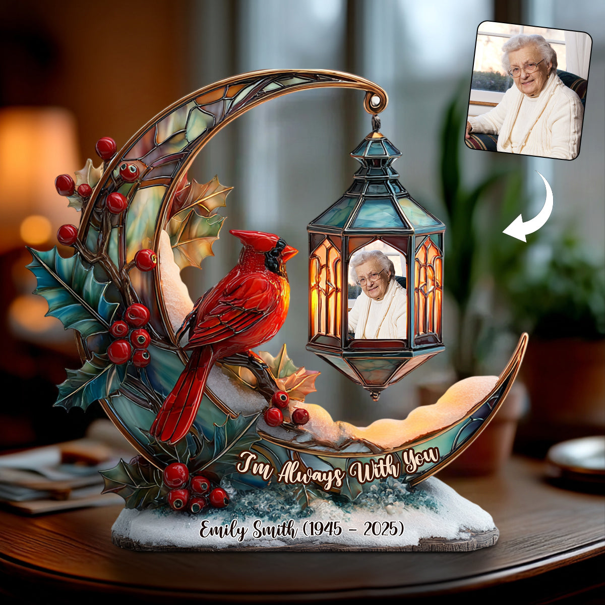 Je suis toujours avec toi - Plaque commémorative personnalisée en acrylique de forme personnalisée