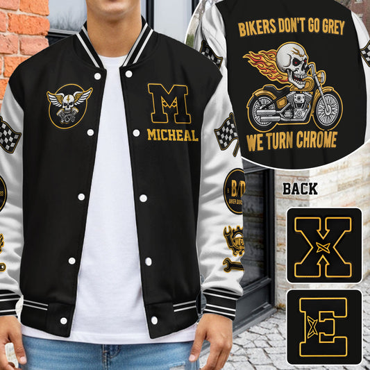 Bikers Go Chrome - Veste universitaire de motard personnalisée