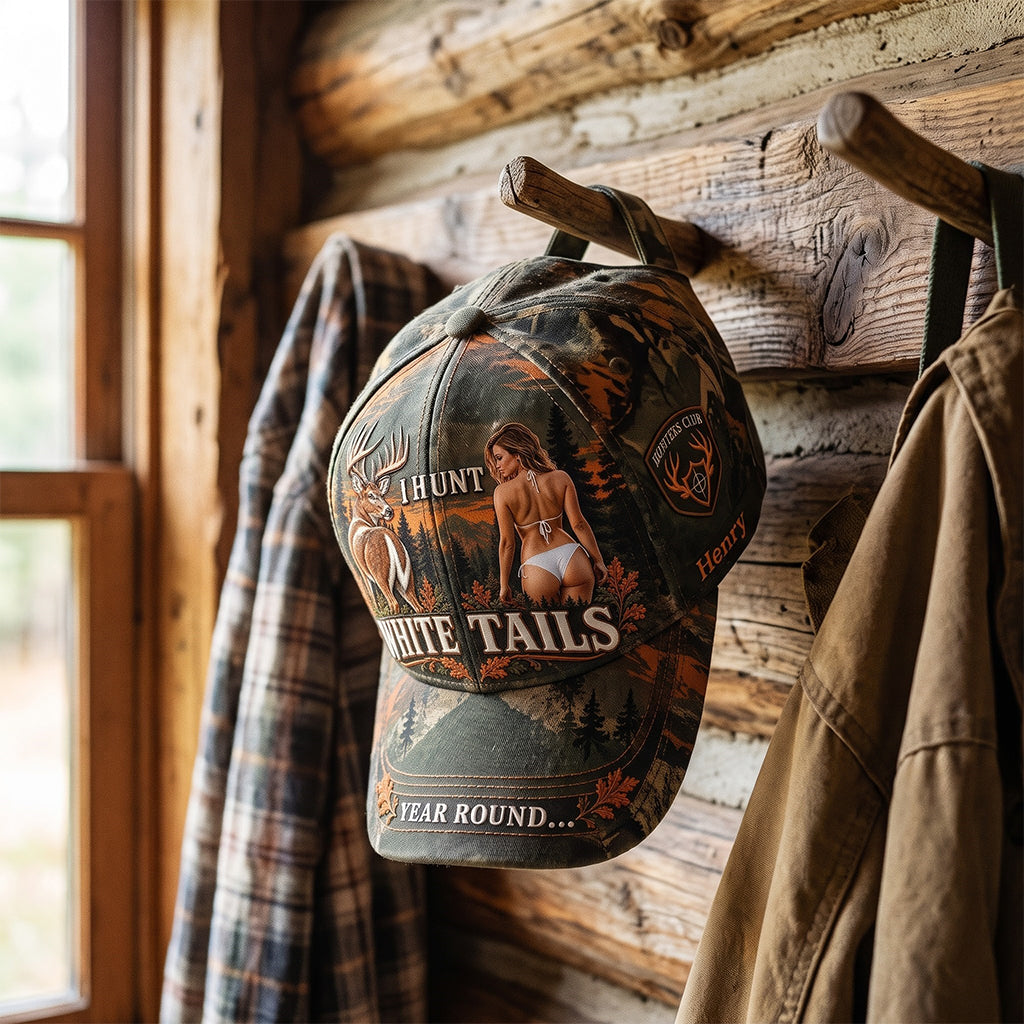 I Hunt White Tails Year Round - Personalized Hunting Classic Cap