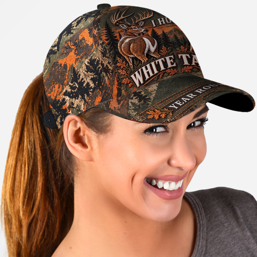 I Hunt White Tails Year Round - Personalized Hunting Classic Cap