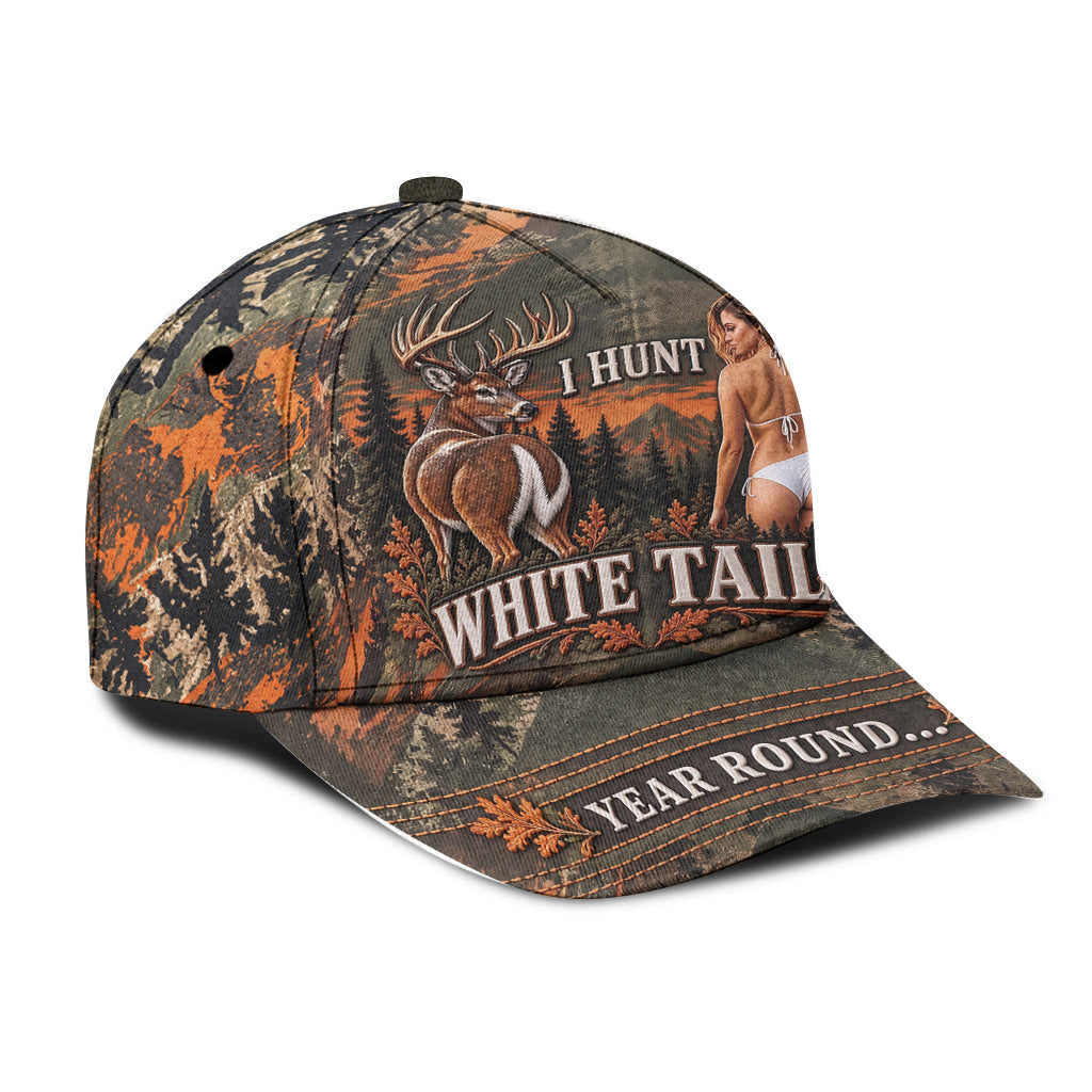 I Hunt White Tails Year Round - Personalized Hunting Classic Cap