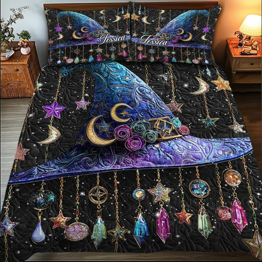 Beautiful Hat - Personalized Witch Quilt Set