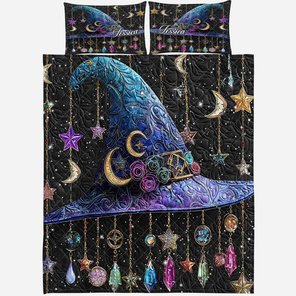 Beautiful Hat - Personalized Witch Quilt Set