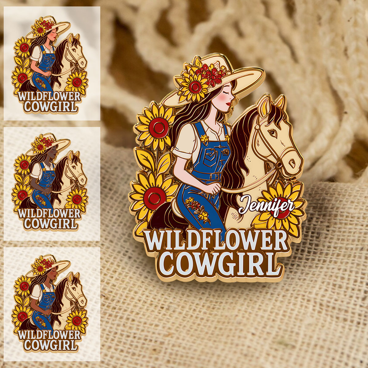 Cowgirl Wildflower - Épinglette Cowgirl personnalisée