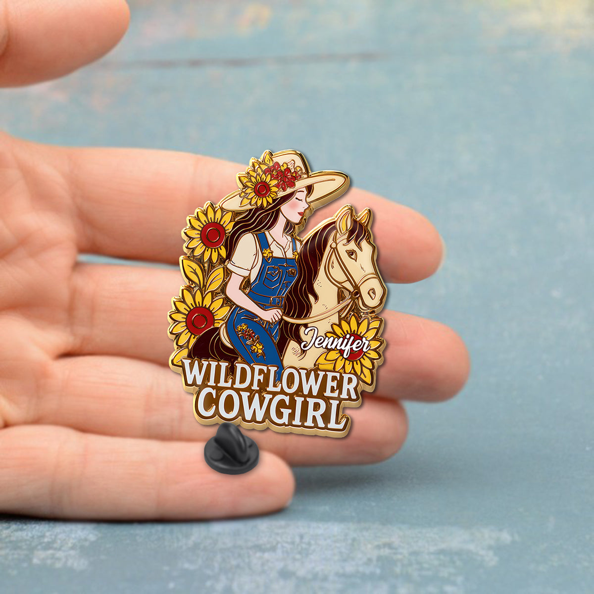 Cowgirl Wildflower - Épinglette Cowgirl personnalisée