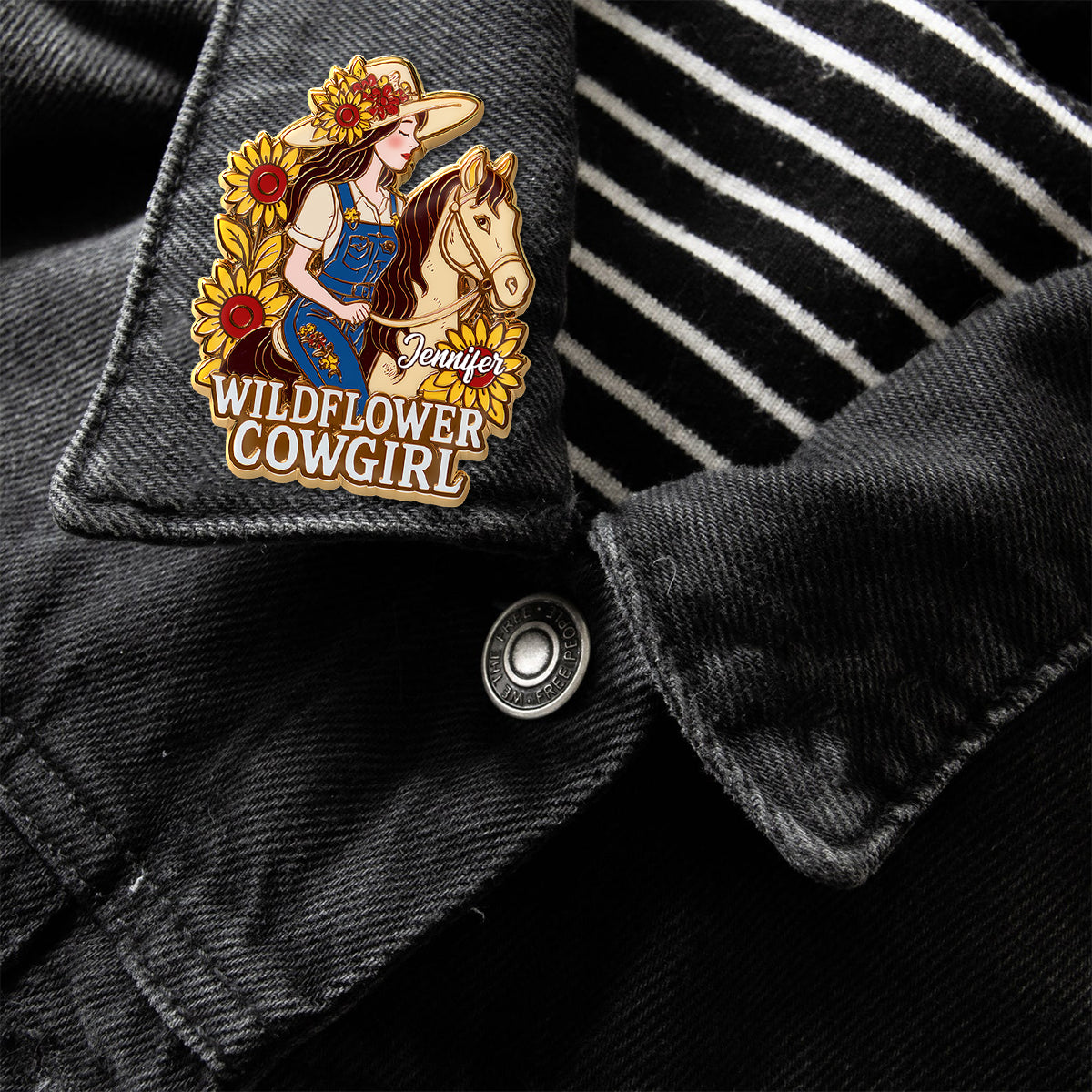 Cowgirl Wildflower - Épinglette Cowgirl personnalisée