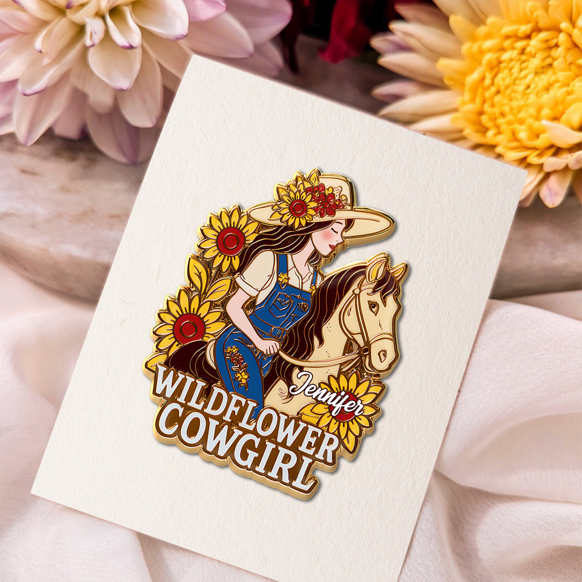 Cowgirl Wildflower - Épinglette Cowgirl personnalisée