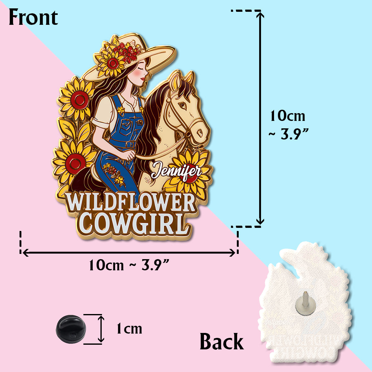 Cowgirl Wildflower - Épinglette Cowgirl personnalisée