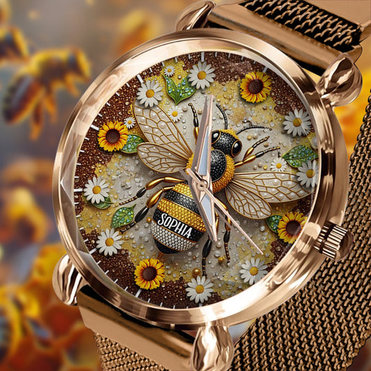 Montre-bracelet Daisy Bee - Abeille personnalisée pour femme