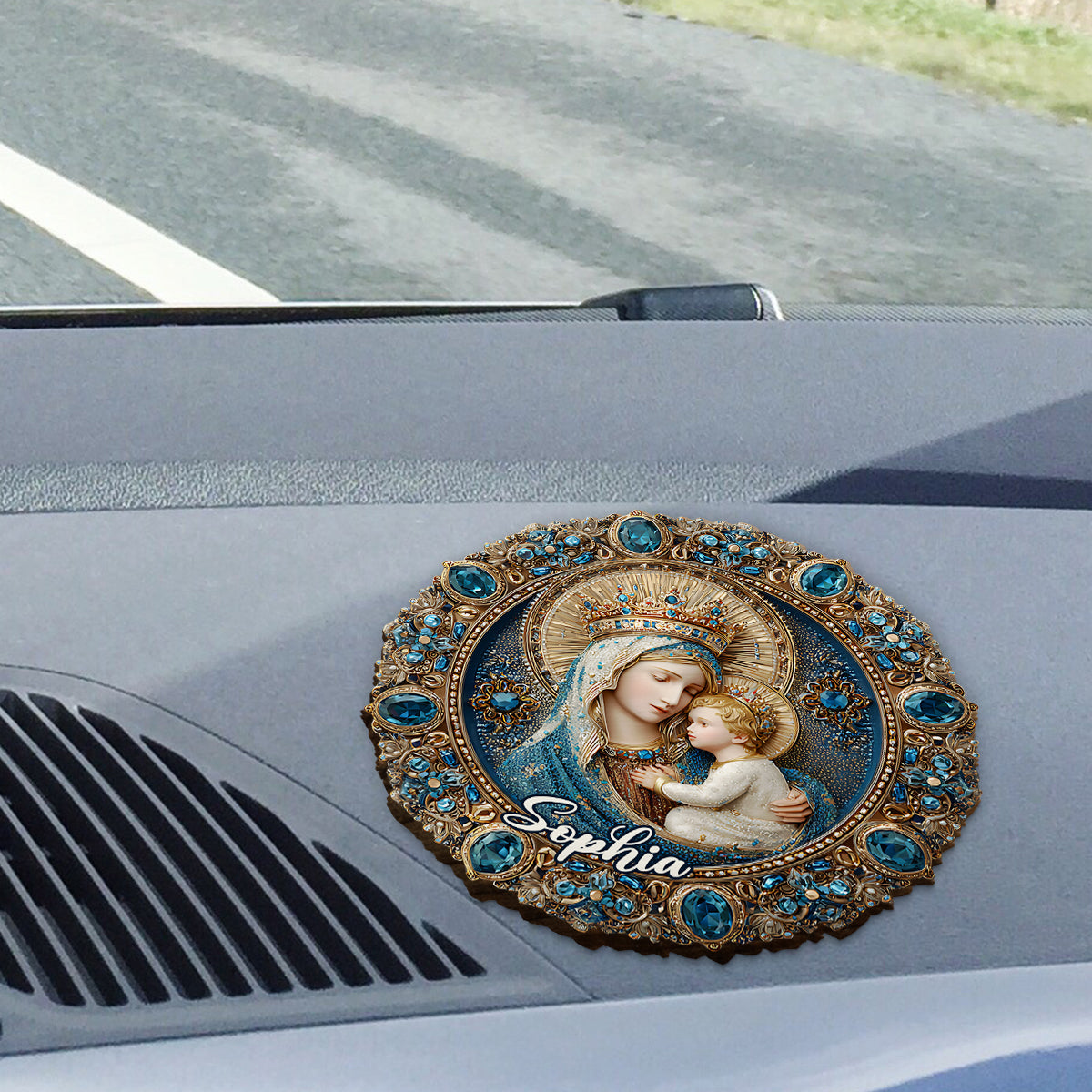 Plein de grâce - Clip de pare-soleil de voiture personnalisé en forme chrétienne